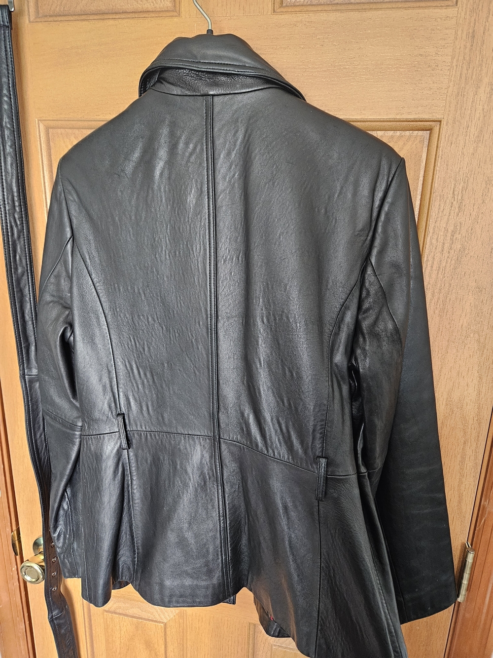 Worthington Black Leather Women's Jacket with Belt - Picture 9 of 16